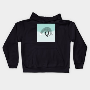 Fox jumping in the snow - stylized Kids Hoodie